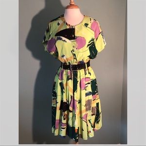 Vintage 80’s Mod Print Dress